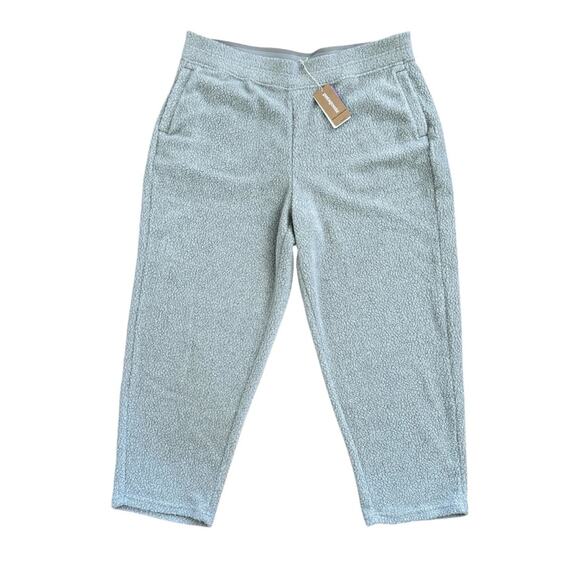 Patagonia Women’s Shearling Crops Gray Textured Pants Size XL - Picture 1 of 9